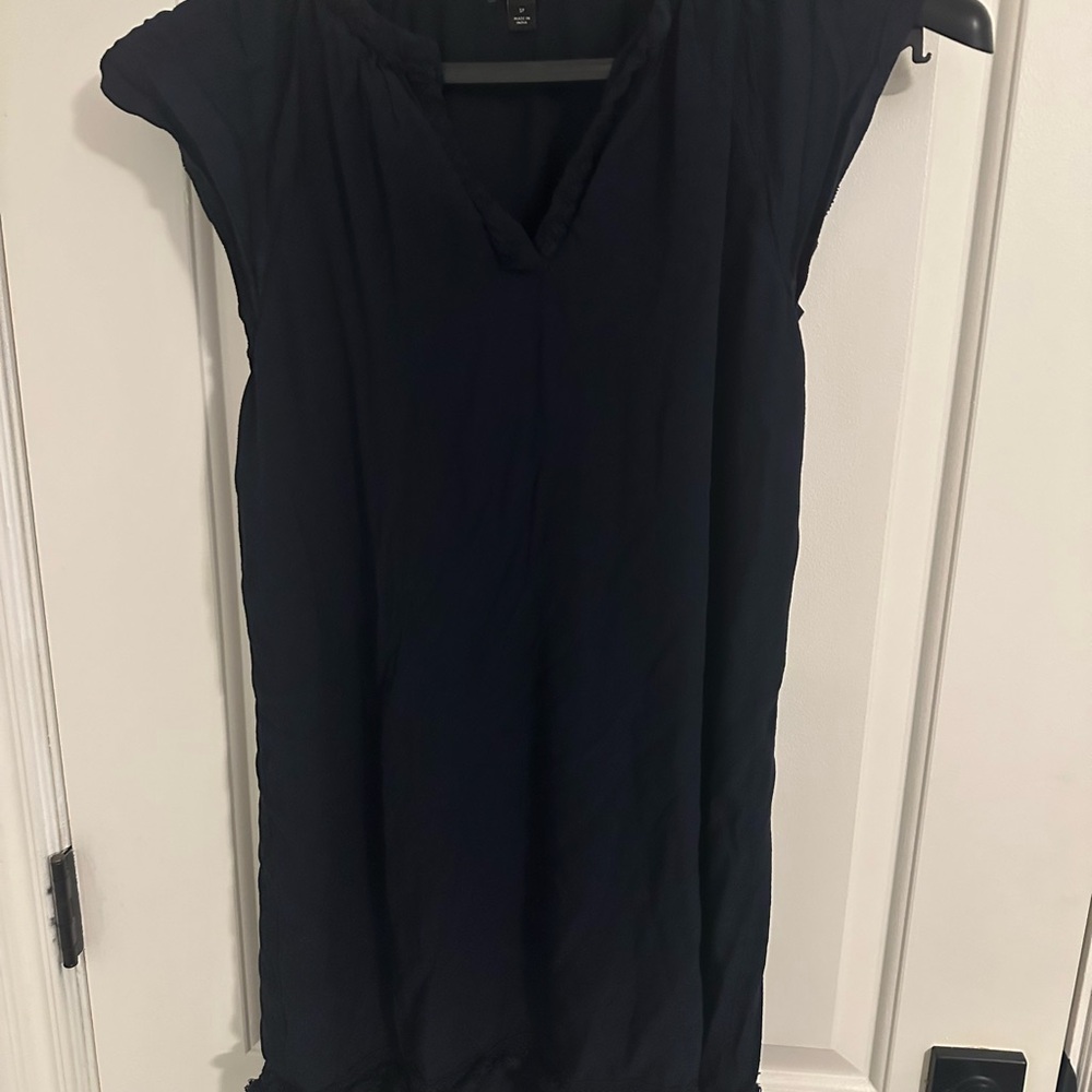 Ann Taylor Black Cap Sleeve Blouse